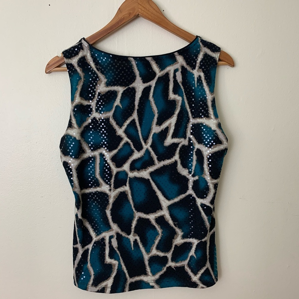 SOLD!! MSK sleeveless blouse women's size large sequined - Picture 5 of 10